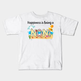 Happiness Is Being A Noni Summer Beach Happy Mother's Kids T-Shirt